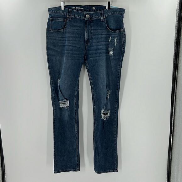 INC Men's Slim Straight Jeans - Medium Wash - 36 - New with tags - Picture 1 of 7